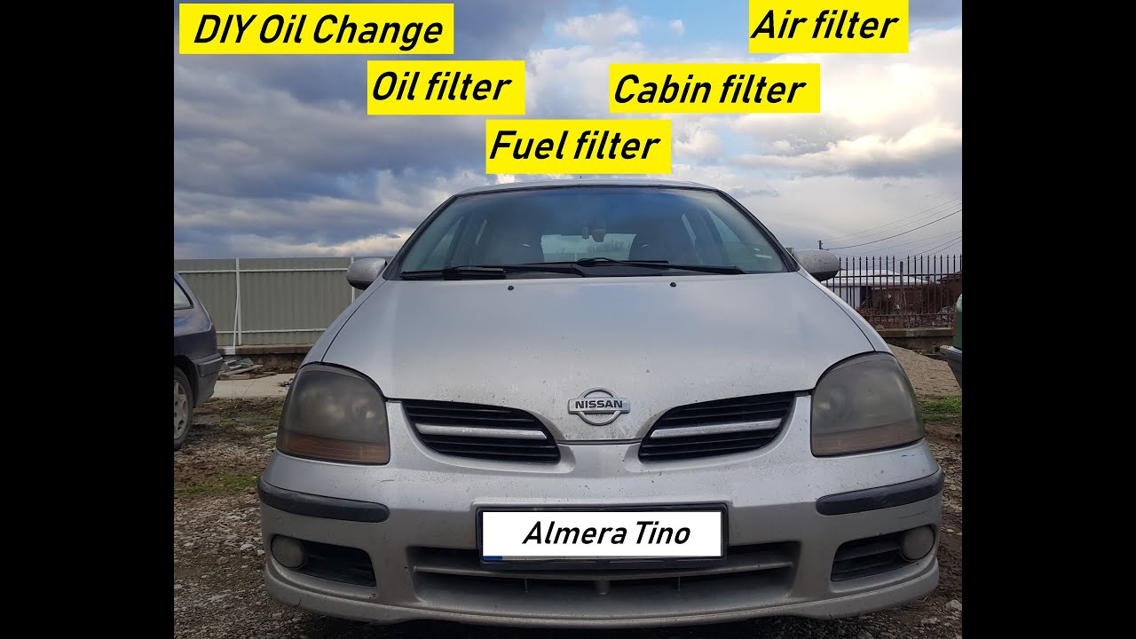 DIY Nissan 2.2 Di Almera Tino Oil and filter Change  (Смяна на масло и филтри)
