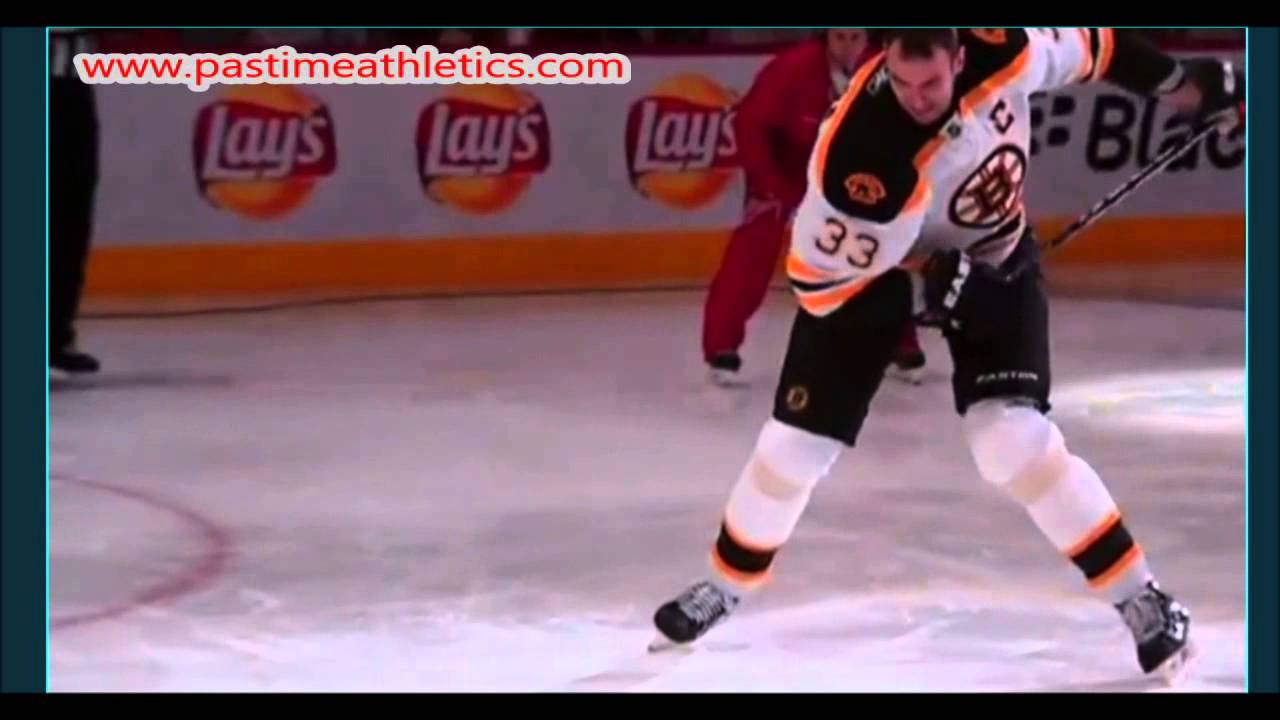 Zdeno Chara Slow Motion 108 MPH Hockey Slap Shot Mechanics - Boston Bruins NHL Stick
