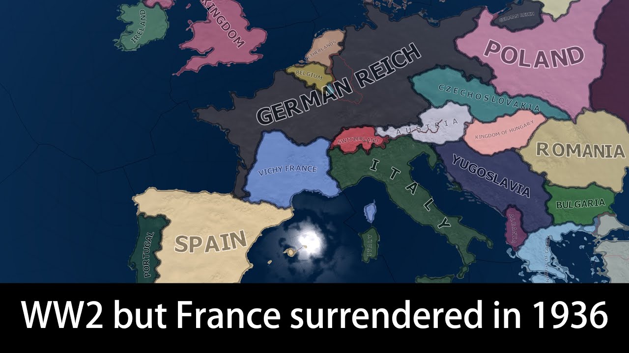 WW2 but France surrendered in 1936 | Hoi4 Timelapse
