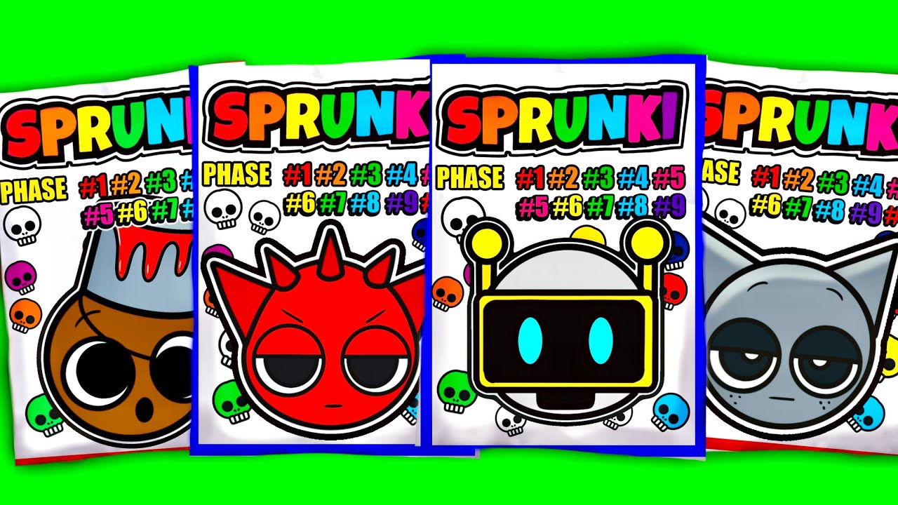 🌈SPRUNKI Blind Bag OC Fun Bot, Raddy, Gray, Brud ASMR Phase 1vs2vs3vs4, Squishy