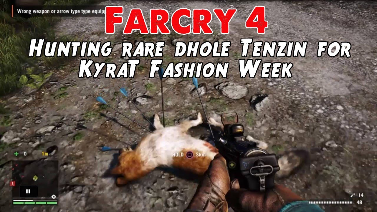 Far Cry 4 PS4 Hunting rare Tenzin Dhole skin for fashion week by elephant ride