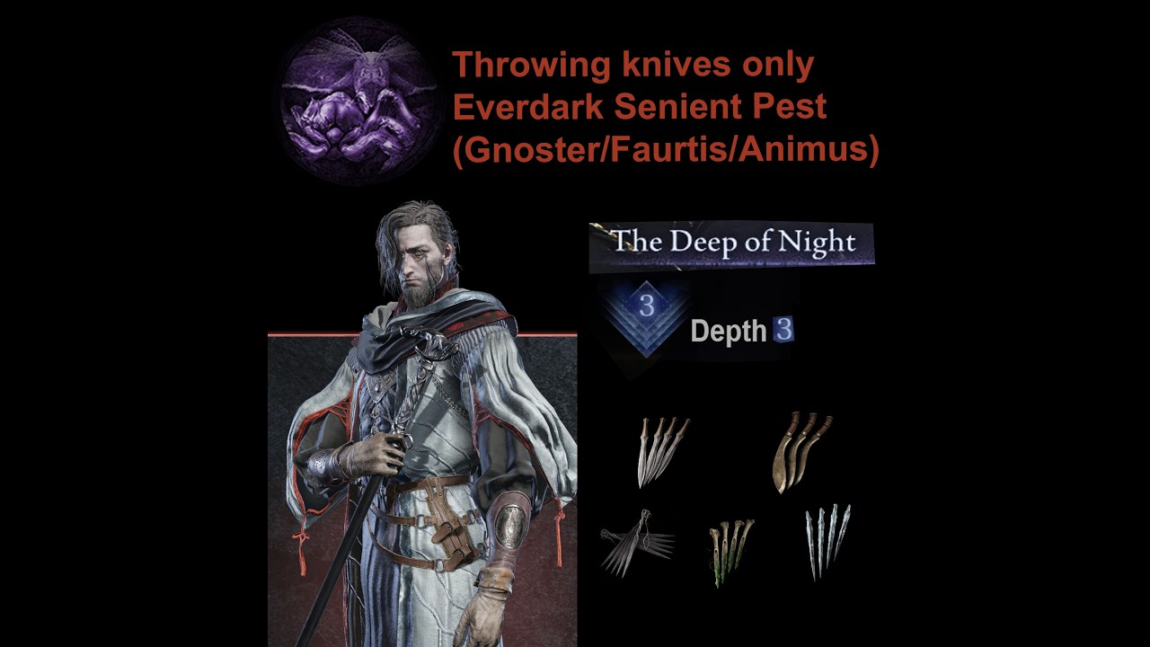 Throwing Knives Only (Everdark Sentient Pest/Gnoster/Animus) (Scholar) (Bagcraft) (Elden Nightreign)