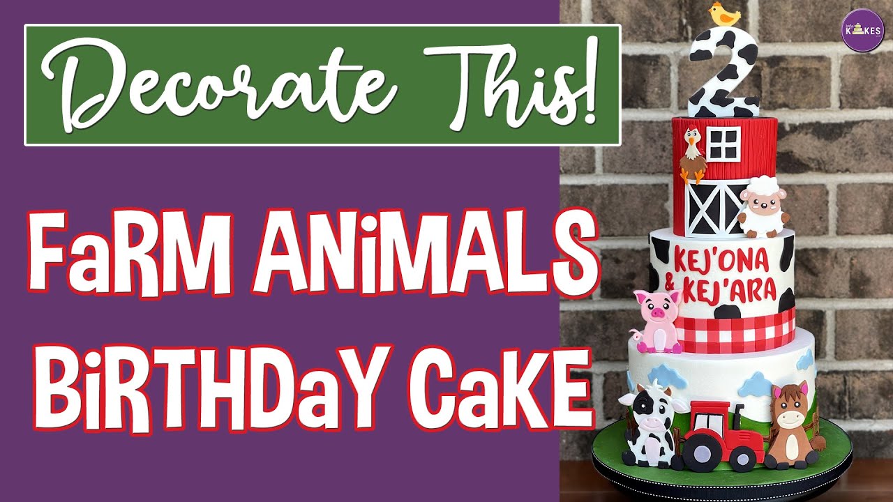 Learn How To Decorate This Adorable Barnyard Animals Cake!