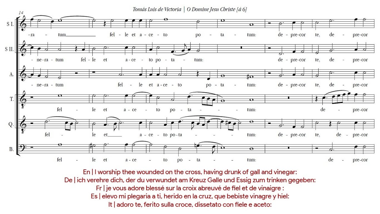 Tomás Luis de Victoria | O Domine Jesu Christe [á 6; Ensemble Plus Ultra]