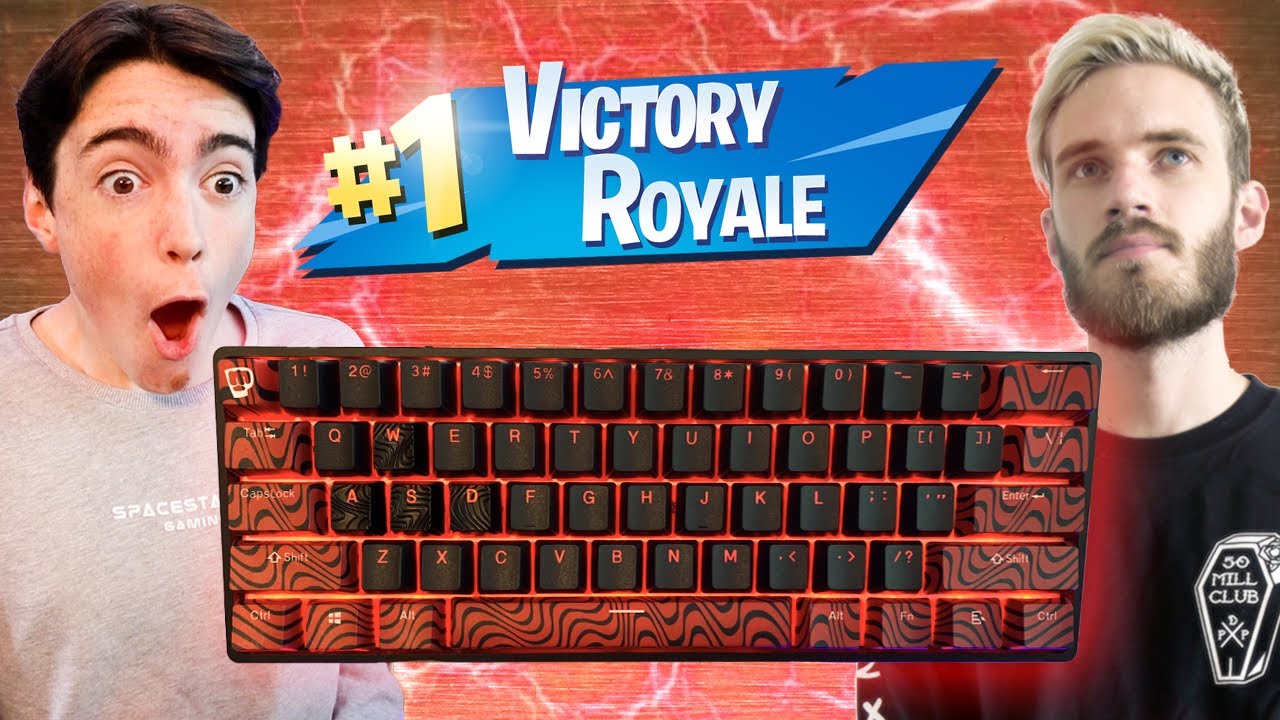 I WON with PewDiePie's KEYBOARD!! - Fortnite Battle Royale