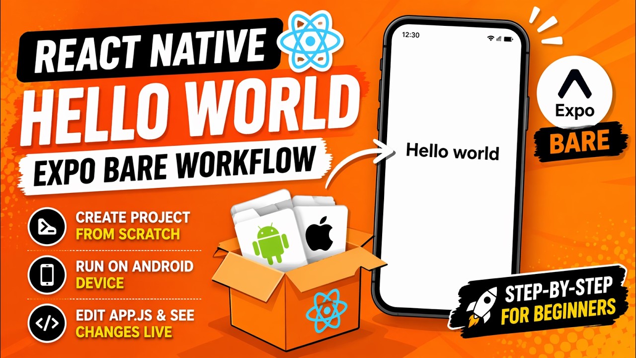 Учебное пособие по React Native: создание приложения Hello World с использованием Expo Bare Workf...
