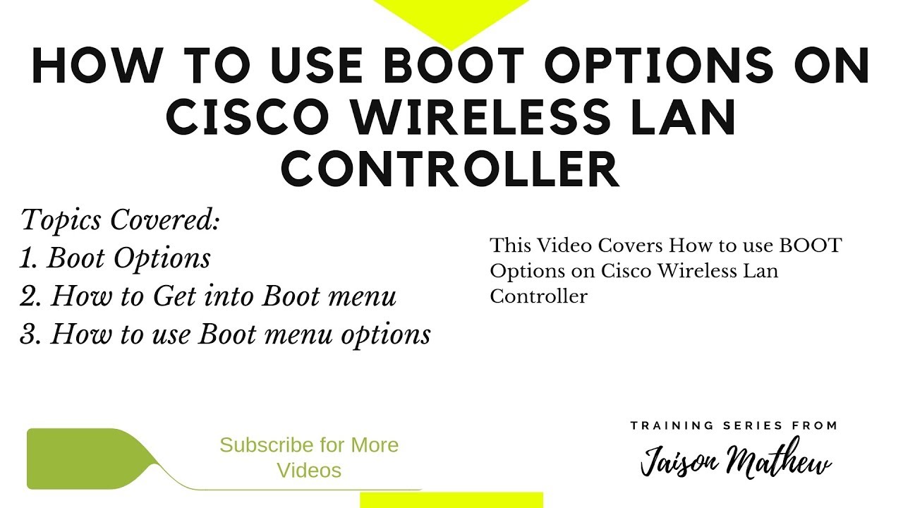 How to use BOOT Options on Cisco WLC