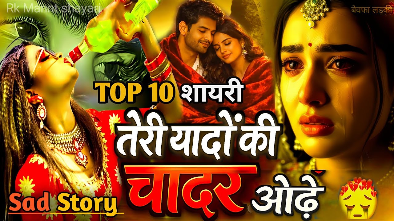 😭रुला देगी यें टॉप 10 दर्दनाक 😔इमोशनल शायरी | Teri Yaadon Ki Chadar Odhe🥀 | सुनिए बेवफाओ की स्टोरी 
