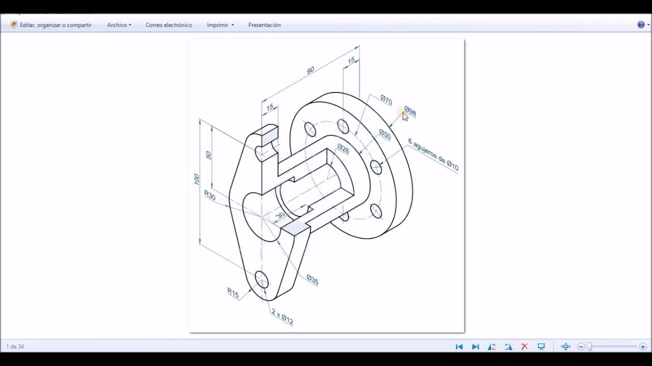 Ejemplo 10 AutoCAD 3D (Matriz Polar, Extrusión, Presionar Tirar)