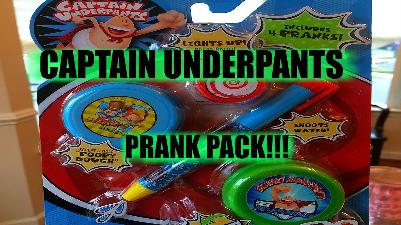 CAPTAIN UNDERPANTS TOY Preposterous Prank Pack Review!  Pranks for Kids to do at Home!