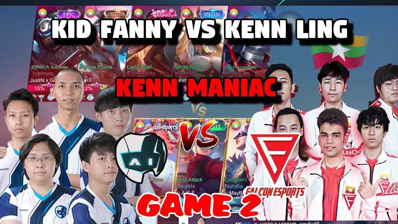 Kenn Maniacထိရတဲ့ပွဲ | Ai esports Full squad Vs Falcon esports full squad in Rank Match (Game 2)