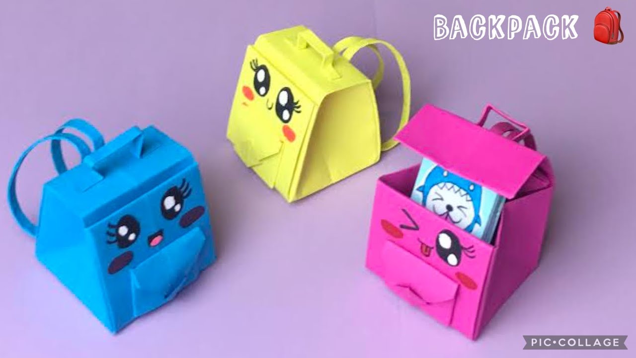 Origami Backpack/Easy DIY School Bag with paper! Only 1 Sheet of paper needed💼🎒اوريغامي حقيبة