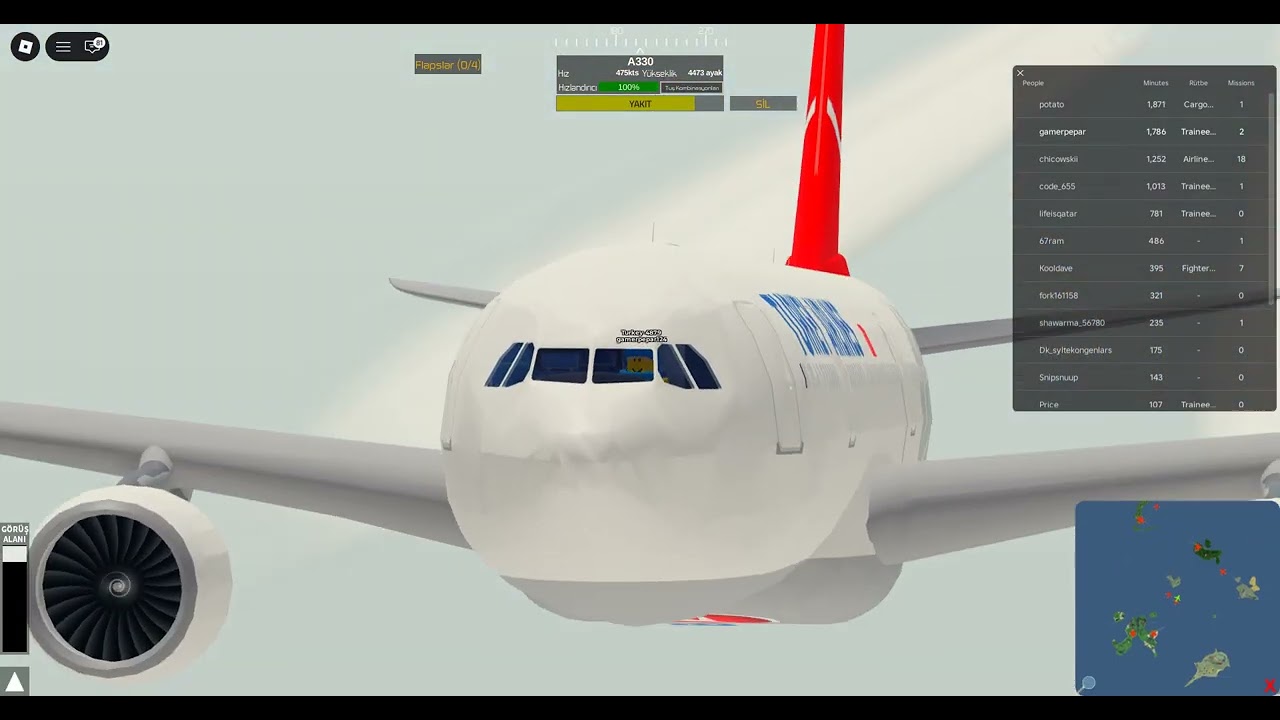 Takeoff The Greater Rockford Airport Landing İn Perth İnternational Airport With THY Airlines A330