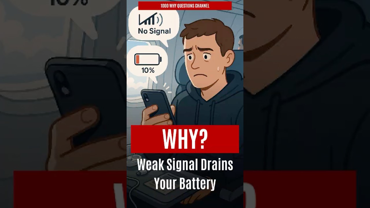 Why Weak Signal Drains Your Battery So Fast 📡😱  #1000whyquestions #shorts #airplanemode