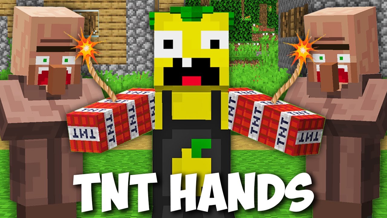 How do I SURVIVE WITH TNT HANDS in Minecraft ? SUPER TNT PRANK !