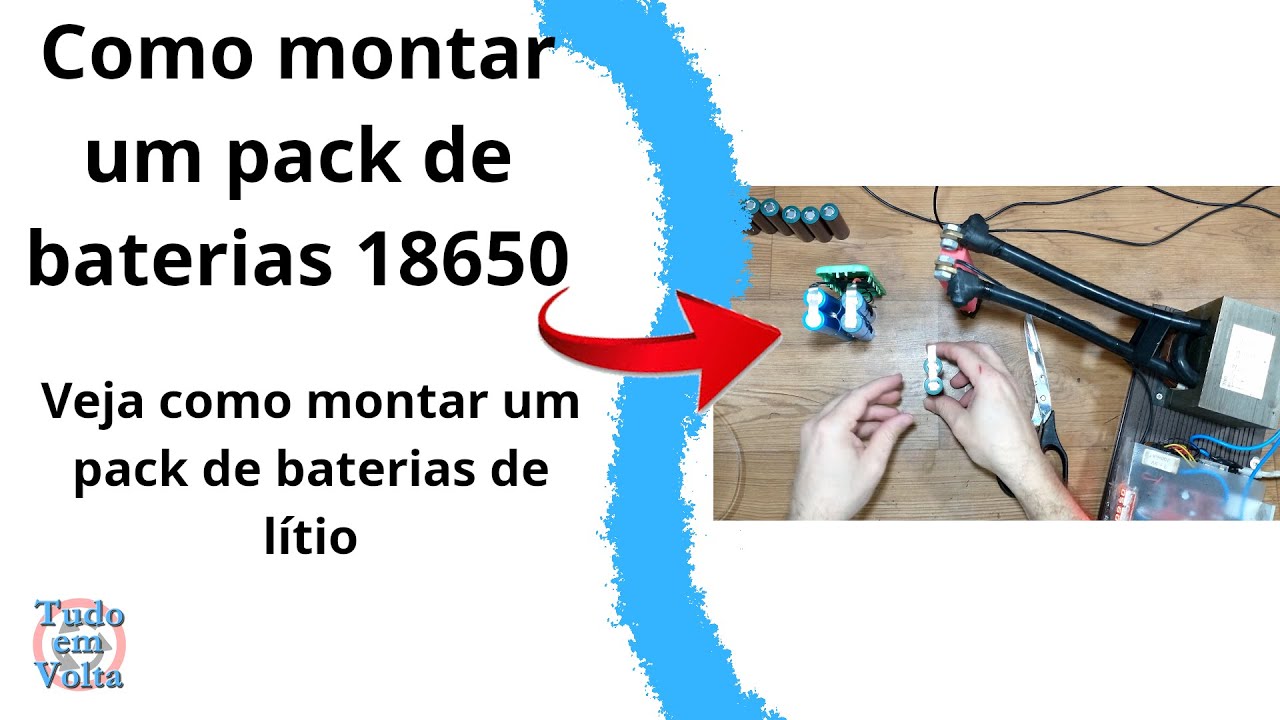 Como montar um pack de baterias de íons de lítio 18650 usando solda ponto caseira, conserto baterias