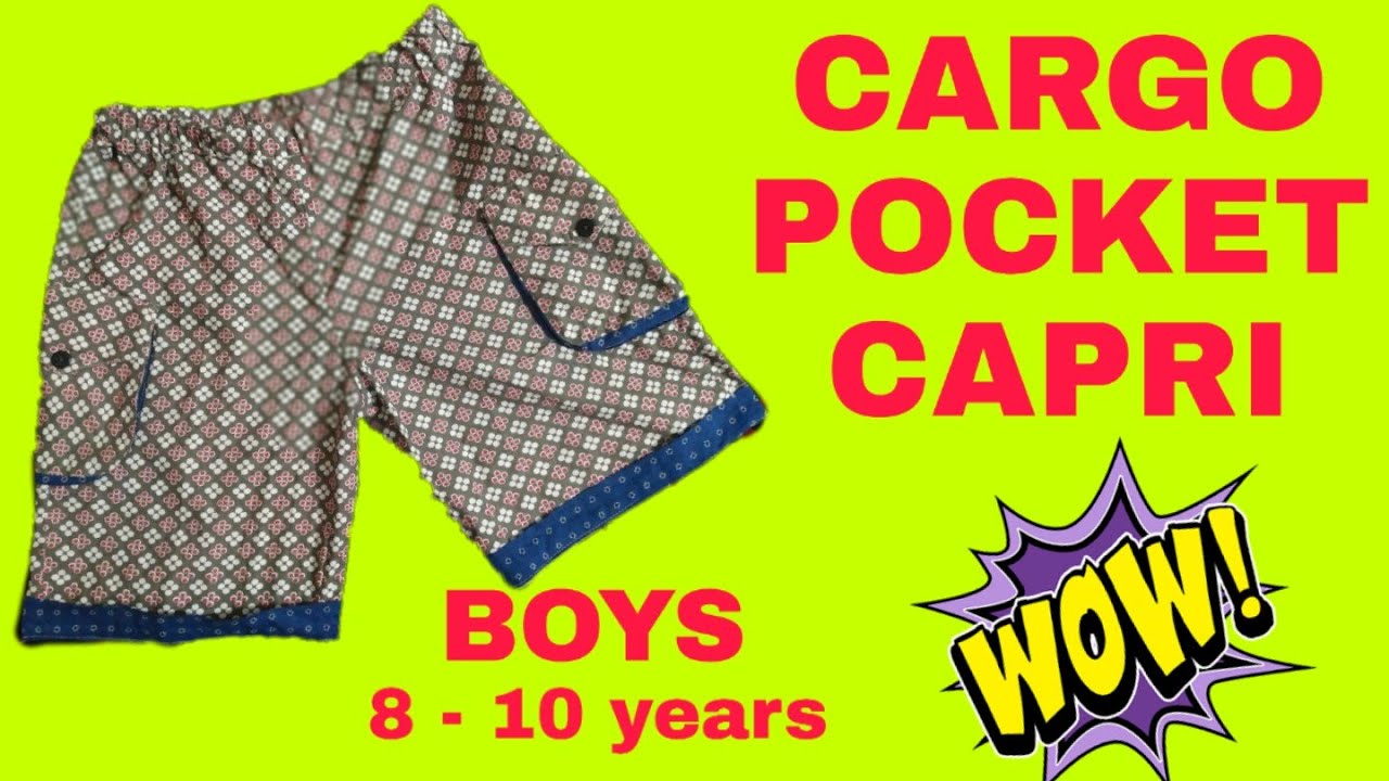 Boys Capri Cargo pocket #boys shorts # cutting & stitching step by step