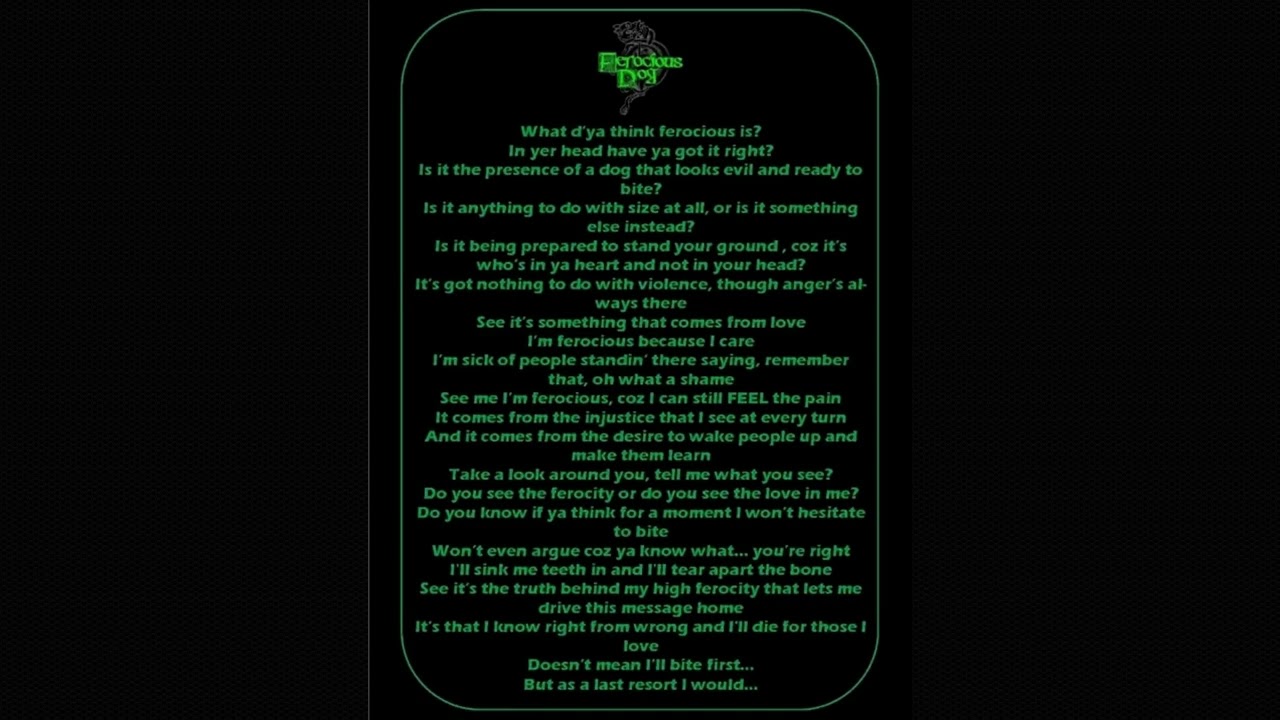 Ferocious Dog Gig Intro Poem by JJ Maguire