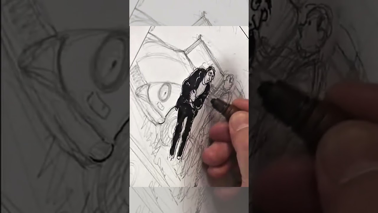 Jacques Tardi (It Was The War Of The Trenches) Inking a Comic Page! #comics #manga #art #drawing