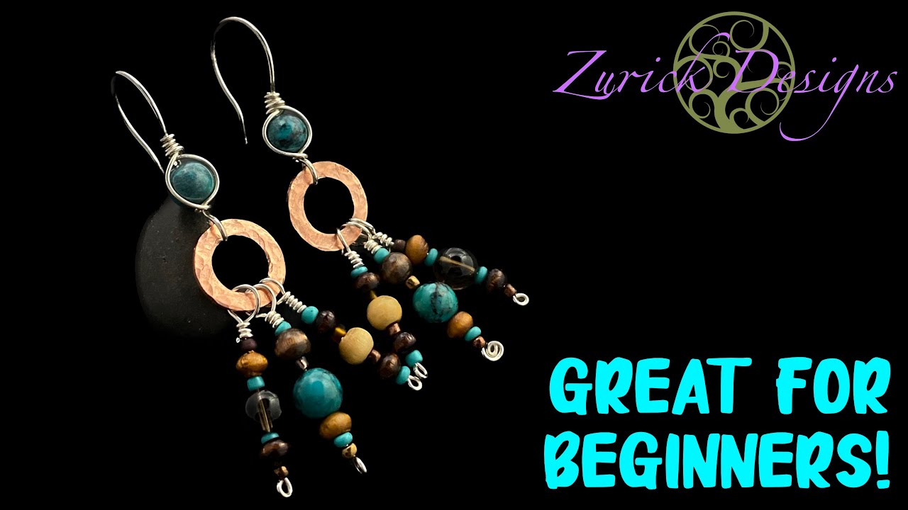 Wire Wrapping Tutorial- Copper Washer Bead Dangle Earrings