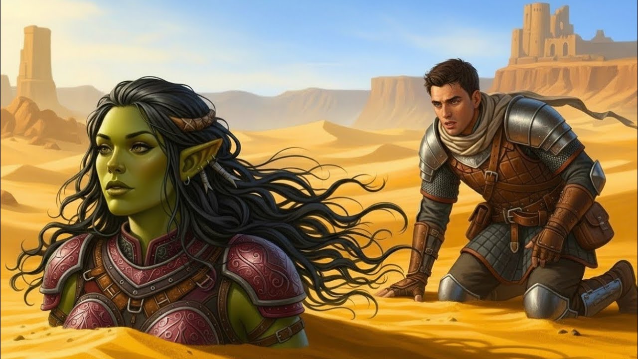 Orc Warrior Is Ensnared Up to Her Neck in the Sand — Until She Catches a Nerd’s Faint Call