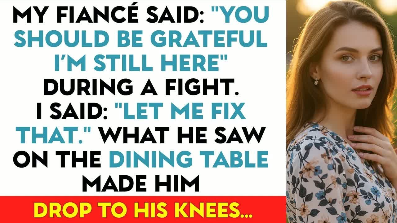 My Fiancé Said： ＂You Should Be Grateful I’m Still Here＂ During A Fight. I Said： ＂Let Me Fix That.＂