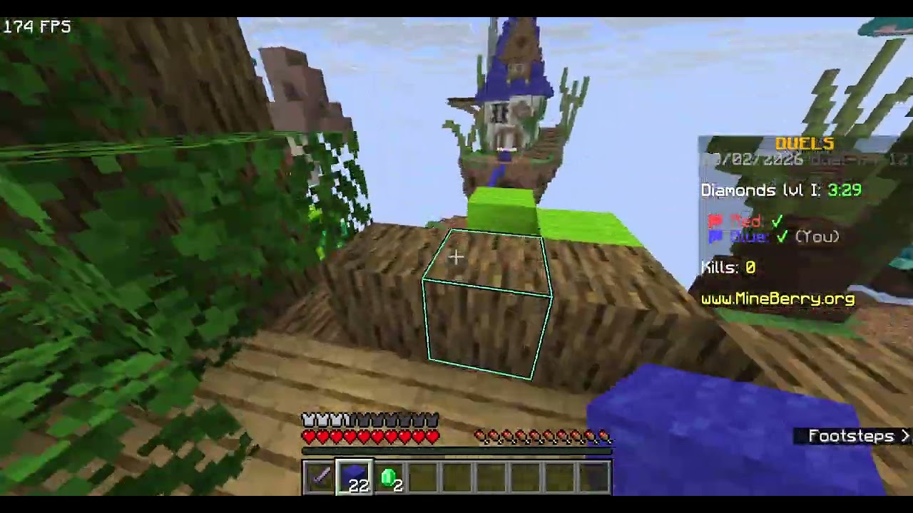 BEDWARS DUEL || MINEBERRY SERVER || #mineberry #minecraft #bedwars 