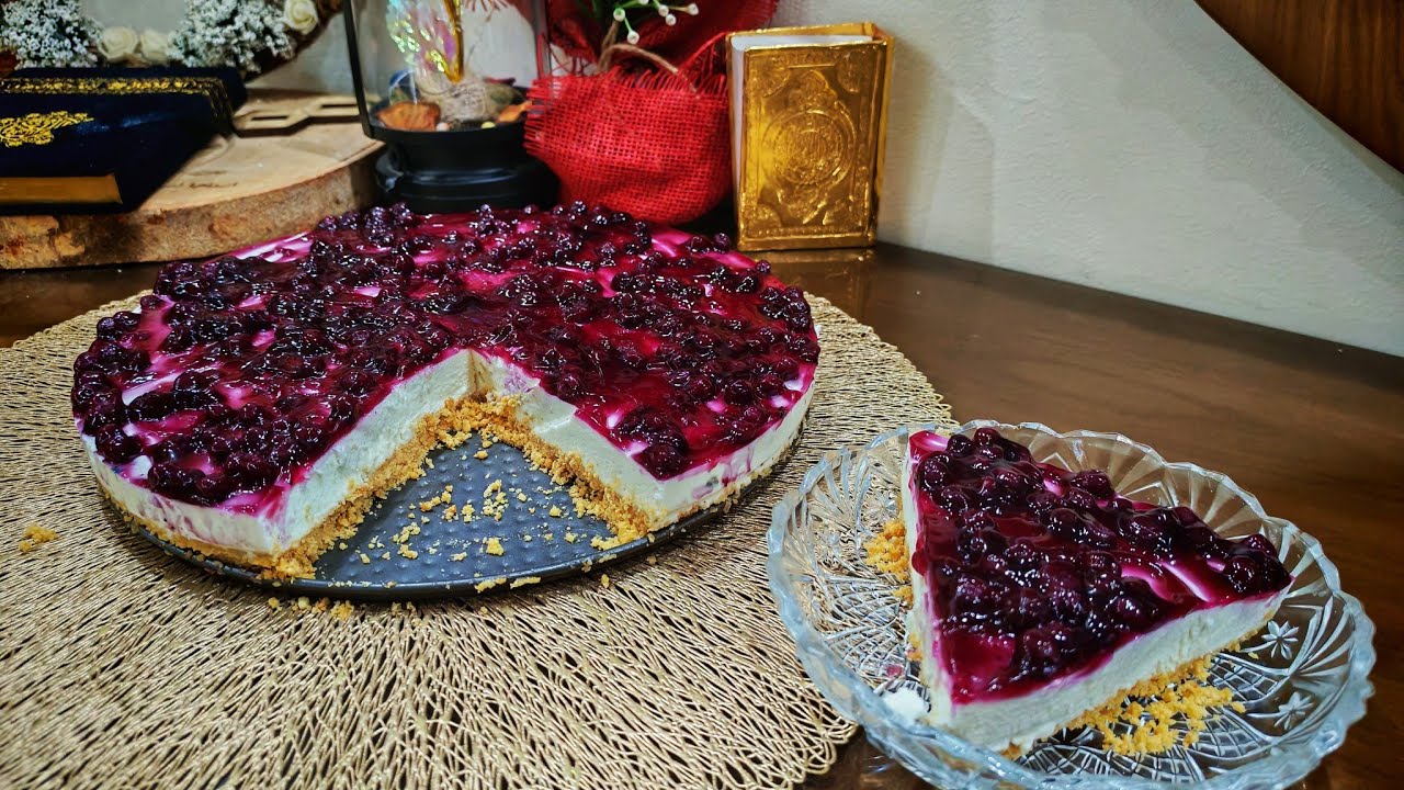 تشيز كيك بلو بيري 😍طعم خطير و انجح مشروع من البيت ♥️