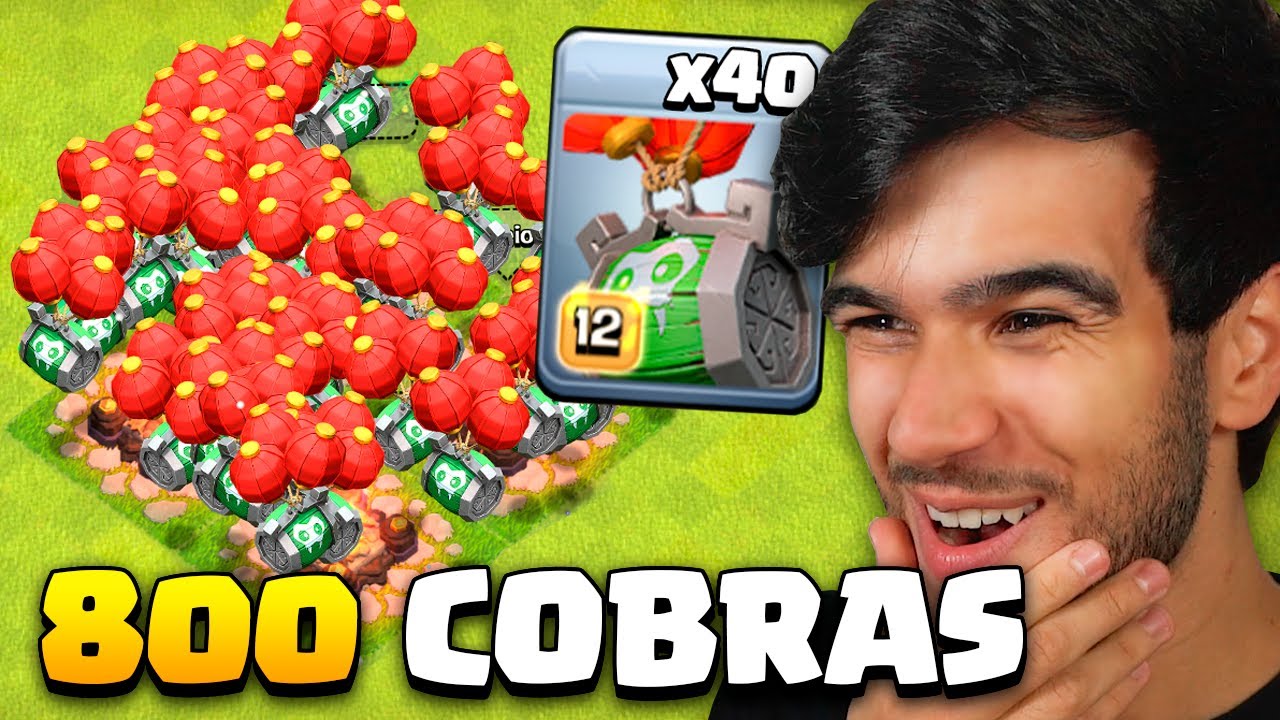 FIZ O ATAQUE DAS 800 COBRAS NO CLASH OF CLANS... QUEBRADO!!!