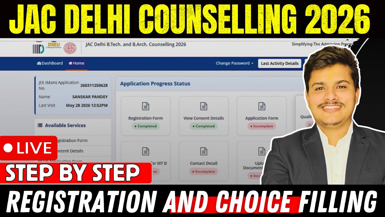 📌jac delhi counselling 2026 how to do step by step registration and choice filling ✅ | jac delhi 
