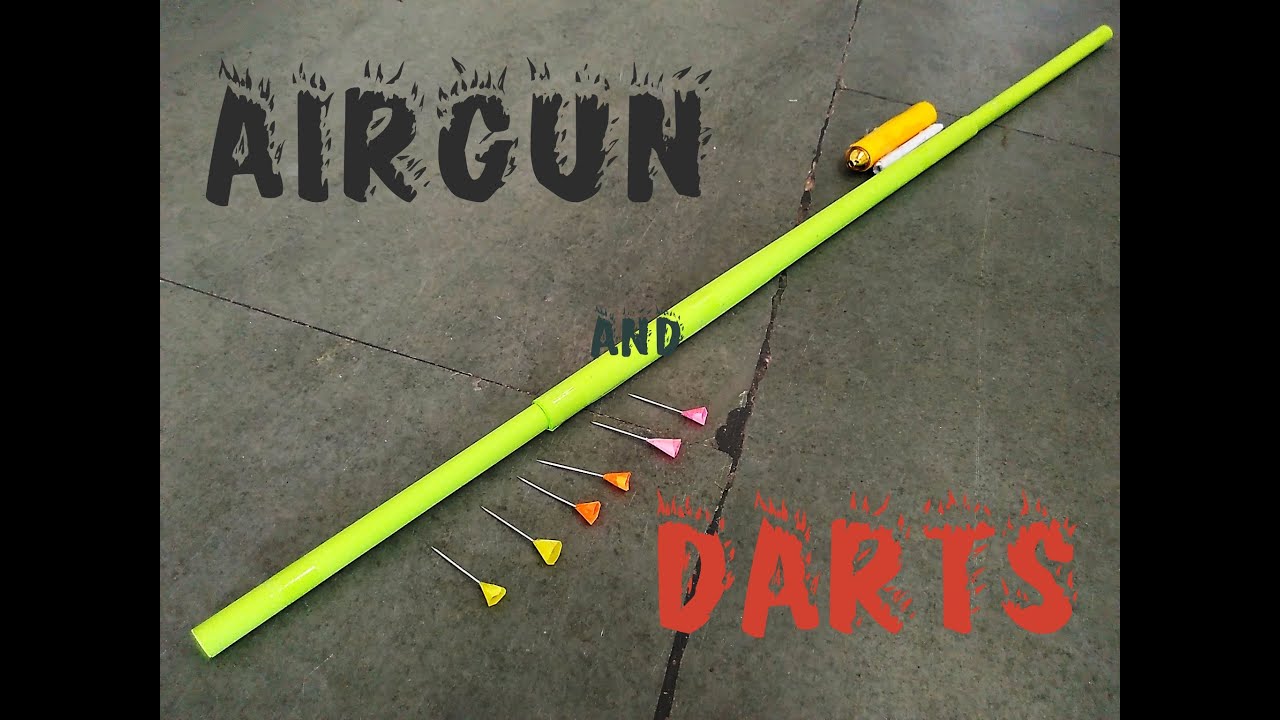 How to make a paper Blowgun & Darts or Airgun - Easy Tutorial