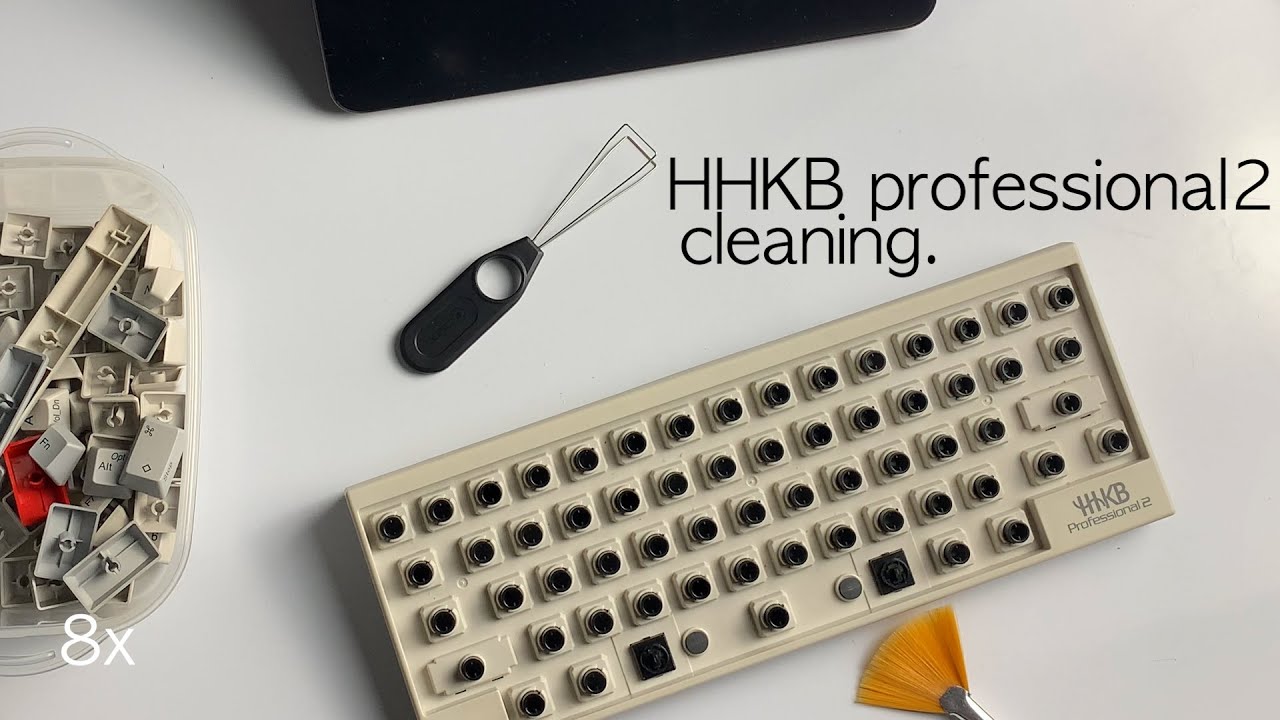 hhkb professional2 keyboard cleaning sound (stock, no talking, 8min)