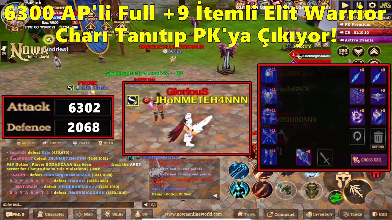 FETWORK | 6300 AP'li Full +9 İtemli Elit Warrior Charı Tanıtıp PK'ya &Ccedil;ıkıyor! | Nowa Online