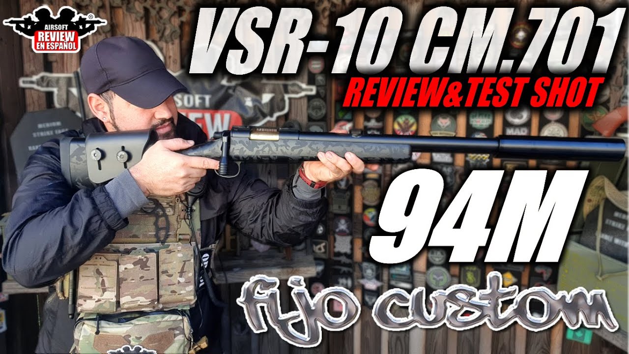 Sniper VSR-10 FIJO CUSTOM Full Upgrade  ( Review  & Test Shot a 94M 🎯 ) | Airsoft Review en Español