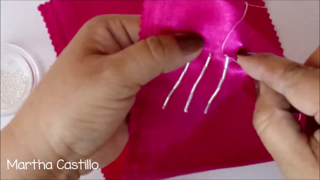 Como coser flecos o lluvia con canutillos. Parte 1