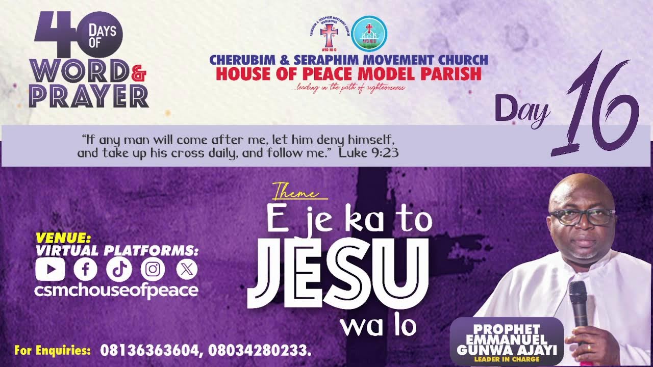 DAY 16    ||    40 DAYS OF WORD AND PRAYER   ||    5TH MARCH, 2026