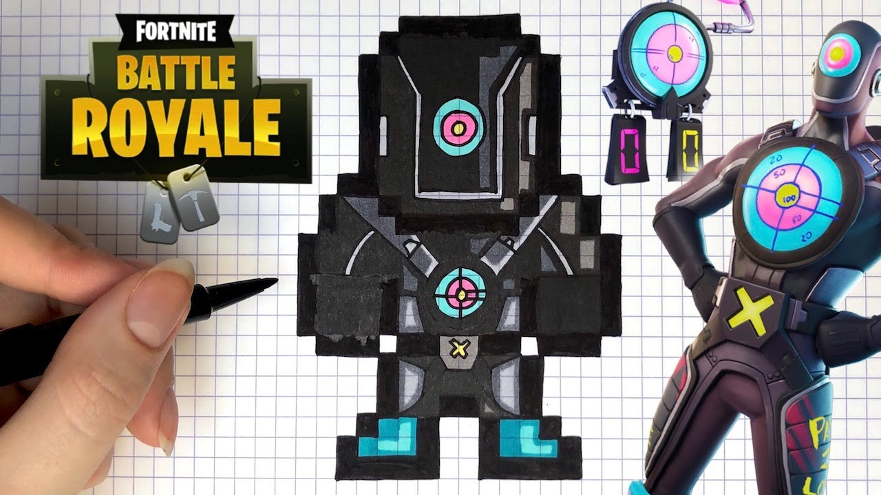 TUTO DESSIN HIT MAN SKIN FORTNITE PIXEL ART