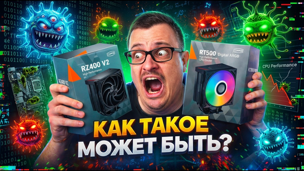 ПОДОЗРЕНИЕ НА ВИРУС / ОБЗОР КУЛЛЕРОВ PCCooler RT500 Digital ARGB И RZ400 V2.