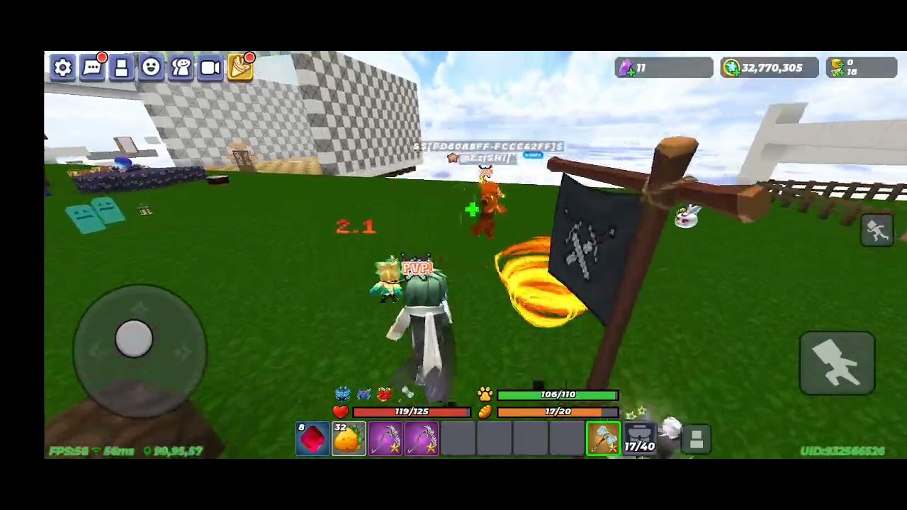 doing pvp pratice with Shi in blockmango skyblock 