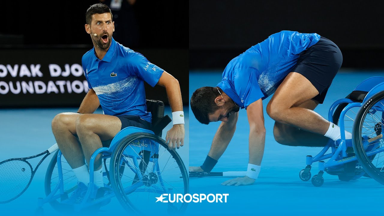 THE GOAT Novak Djokovic plays wheelchair tennis 🐐 | Australian Open 2025