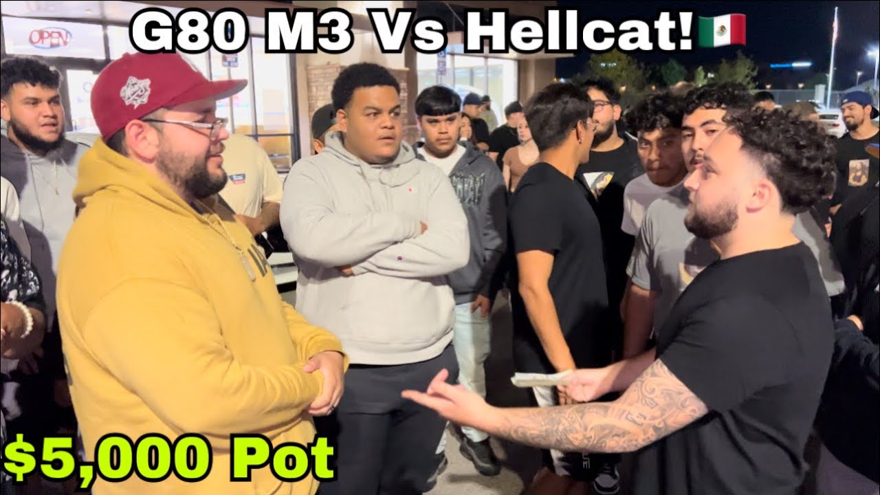 Hellcat Vs G80 M3! $5,000 Pot #Hellcat #Dodge #G80