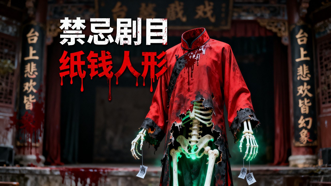 【戲班禁忌】這齣戲不是演給人看的！戲台下紙錢灰竟自動聚成人形，戲台上焦黑影舞動！