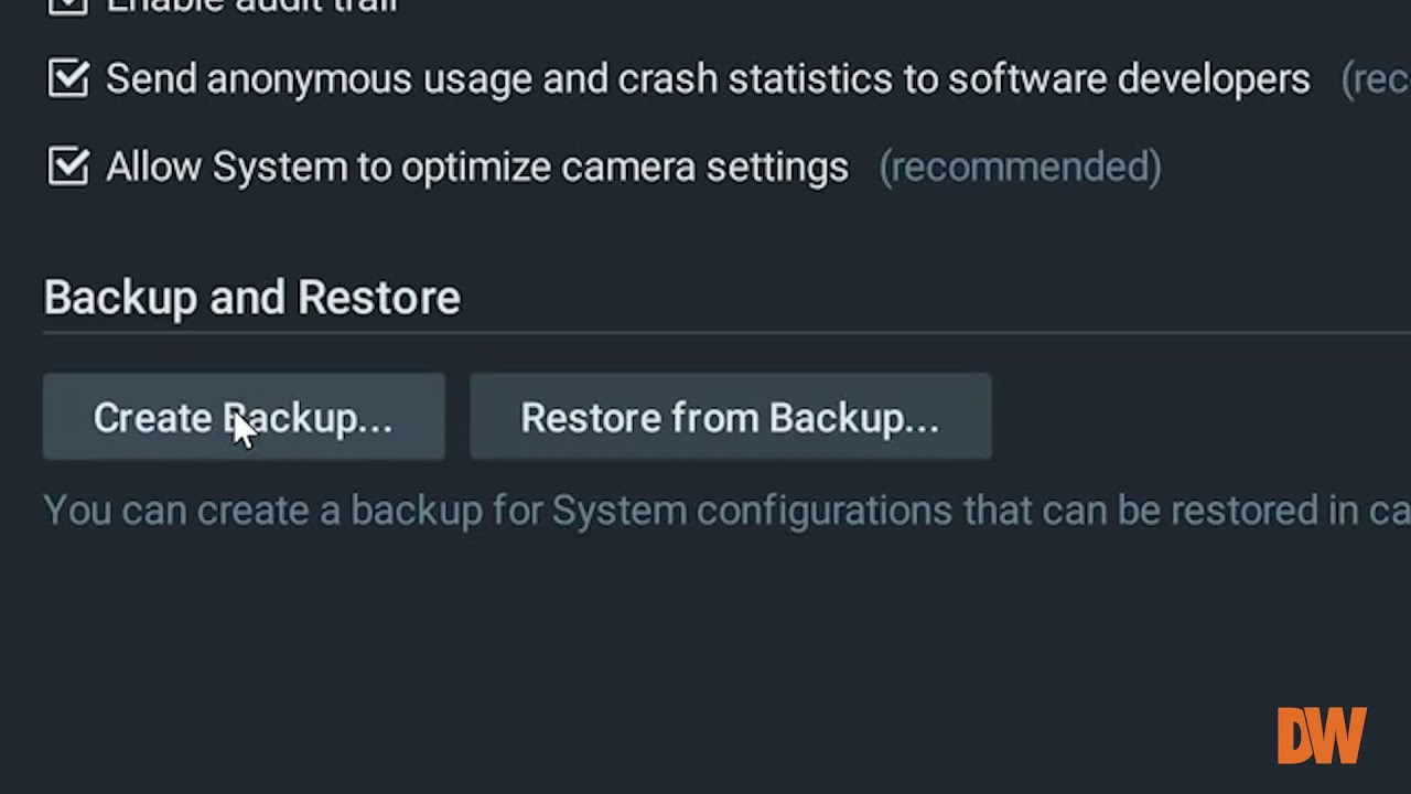 DW Spectrum&reg; IPVMS Feature Tutorials: Backup and Restore