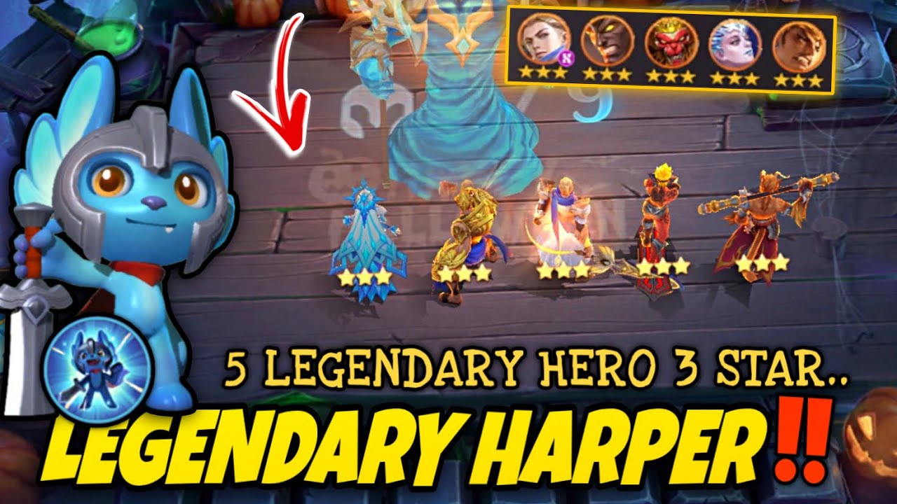 FINALLY TRY META HARPER NEW CHEATER EASY LEGENDARY 5 HEROES 3 STAR‼️ MOBILE LEGEND - MAGIC CHESS