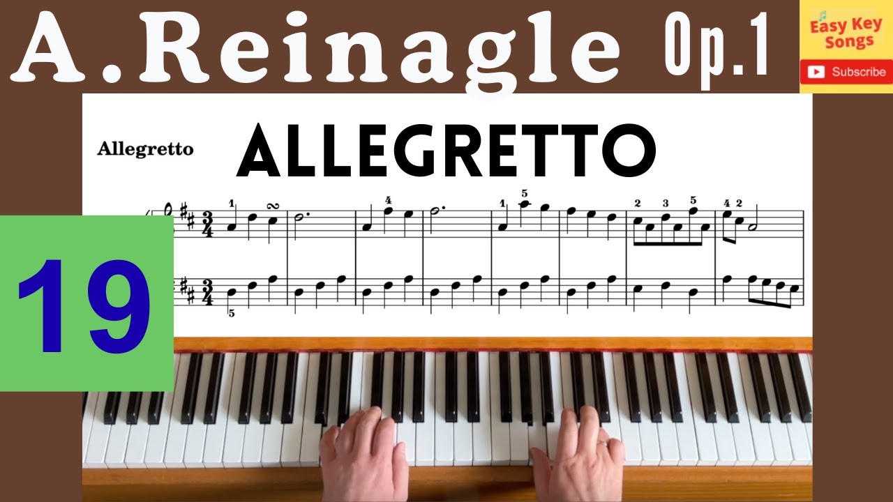 A.Reinagle - 24 Short And Easy Pieces Op.1. No.19 Allegretto | Beginner Classical Piano Pieces