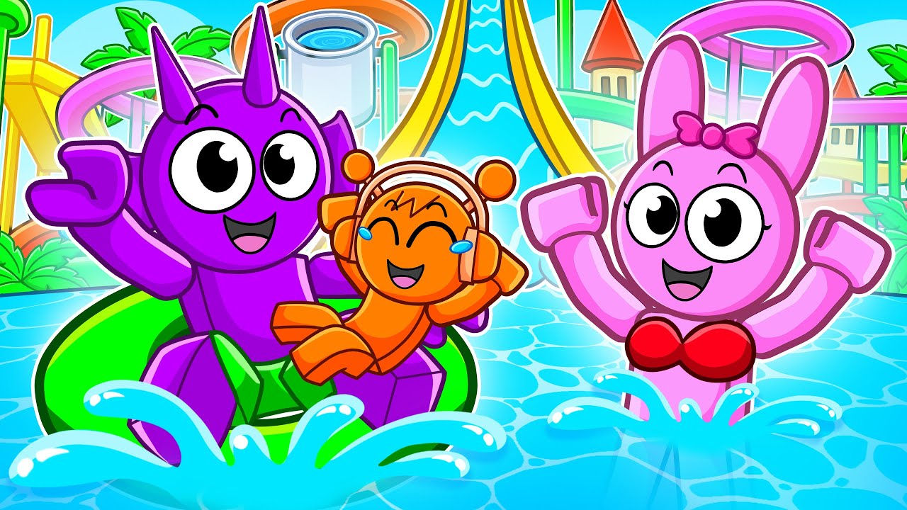 SPRUNKI FAMILY Goes To WATERPARK in Roblox!