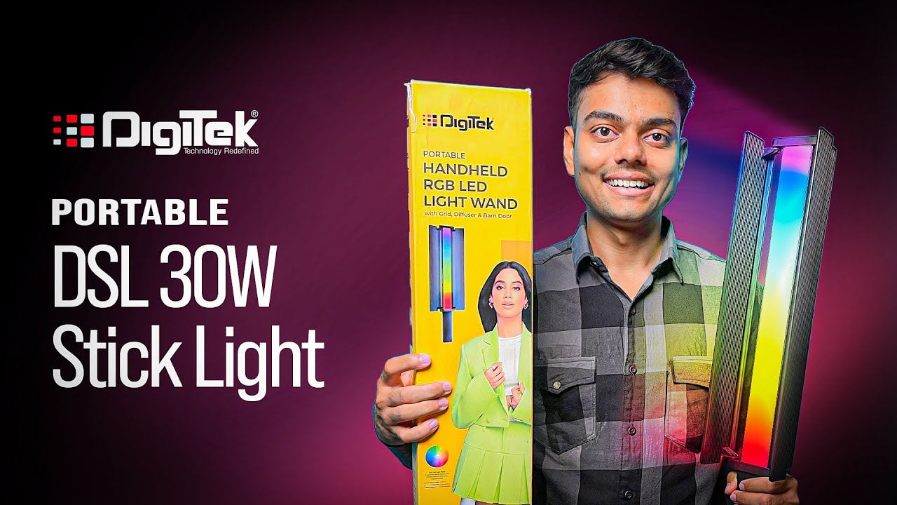 FULL REVIEW OF DIGITEK STICK LIGHT | ₹6500 | RGB DSL 30W | Photography | Videography | Type C Charge