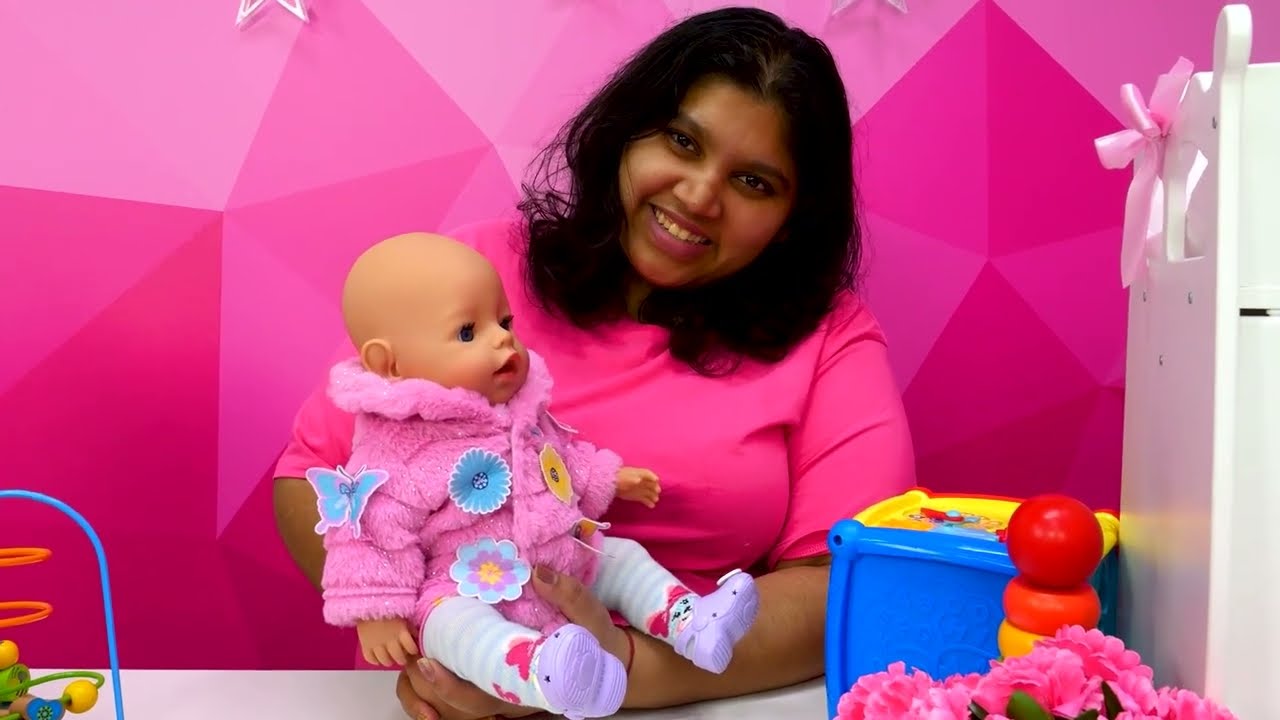 Baby Emily doll tries new clothes! Whish one is the cutiest? Videos for kids with dolls.