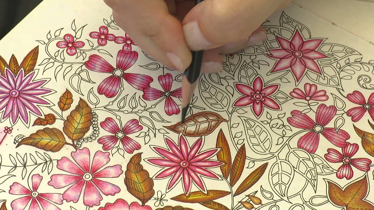 Livros de Colorir - Colorindo Jardim Secreto - Como pintar folhas de outono