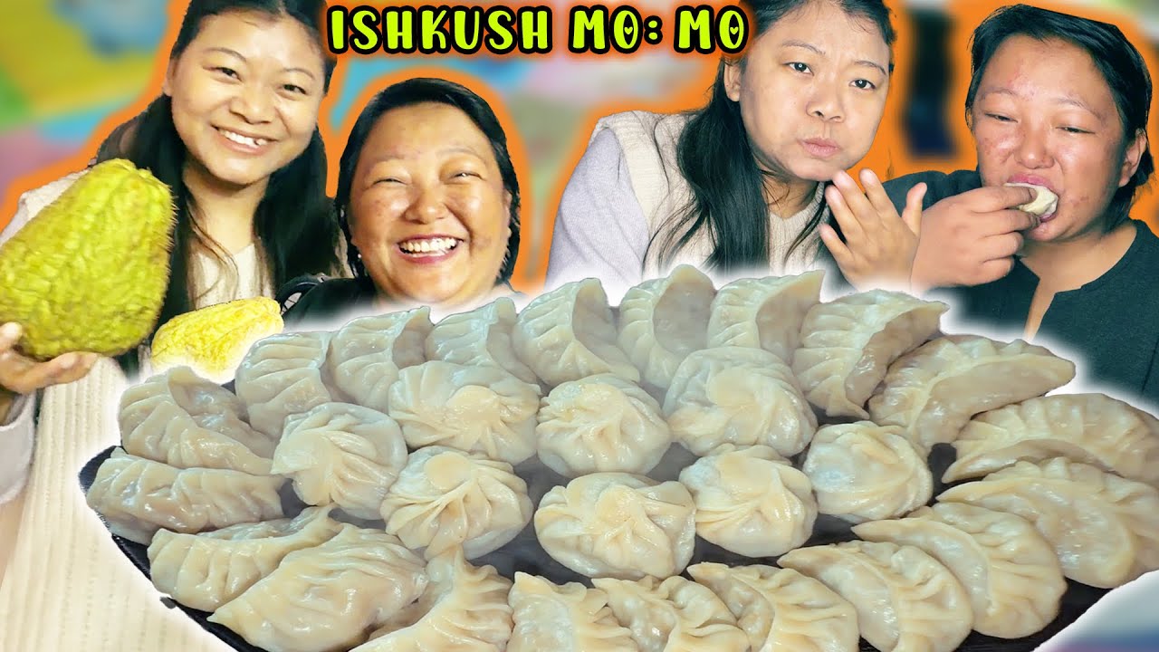 GOOD 👍 OR BAD 👎 ??? TRYING ISHKUSH (SQUASH) MO:MO FOR THE FIRST TIME WITH @gurungeatingchannel  